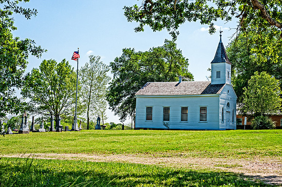 Cemetery Church and Flag