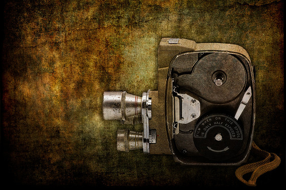 Antique Movie Camera Open Side