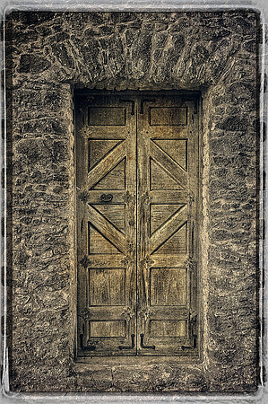 Ancient Mission Wooden Door